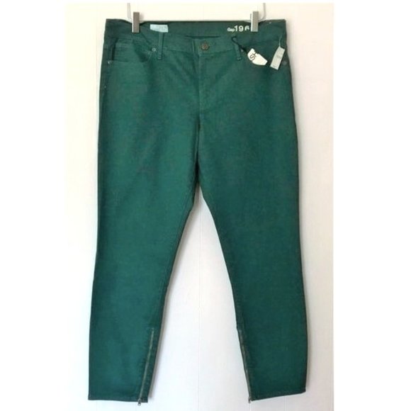 GAP Denim - NWT GAP 1969 FOREST GREEN SUPER SKINNY MID RISE ANKLE ZIP JEGGING JEANS 33
